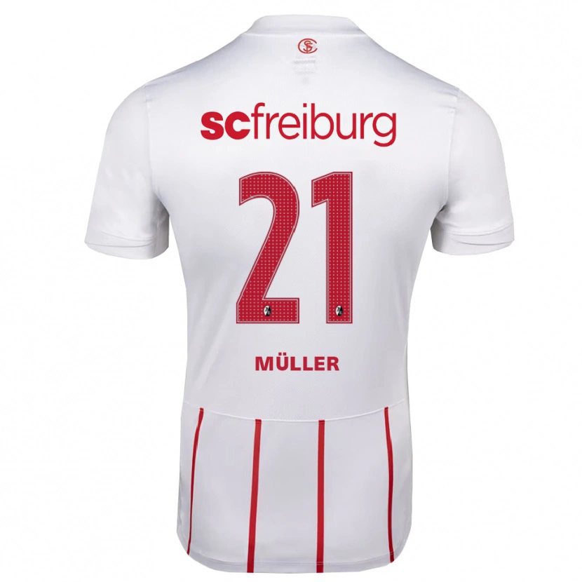 Danxen Dame Florian Müller #21 Hvit Rød Gul Bortetrøye Drakt Trøye 2026/27 Skjorter T-Skjorte
