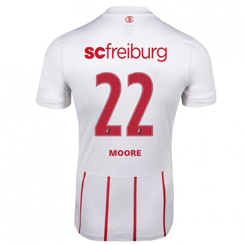 Danxen Dame Noah Moore #22 Hvit Rød Gul Bortetrøye Drakt Trøye 2026/27 Skjorter T-Skjorte