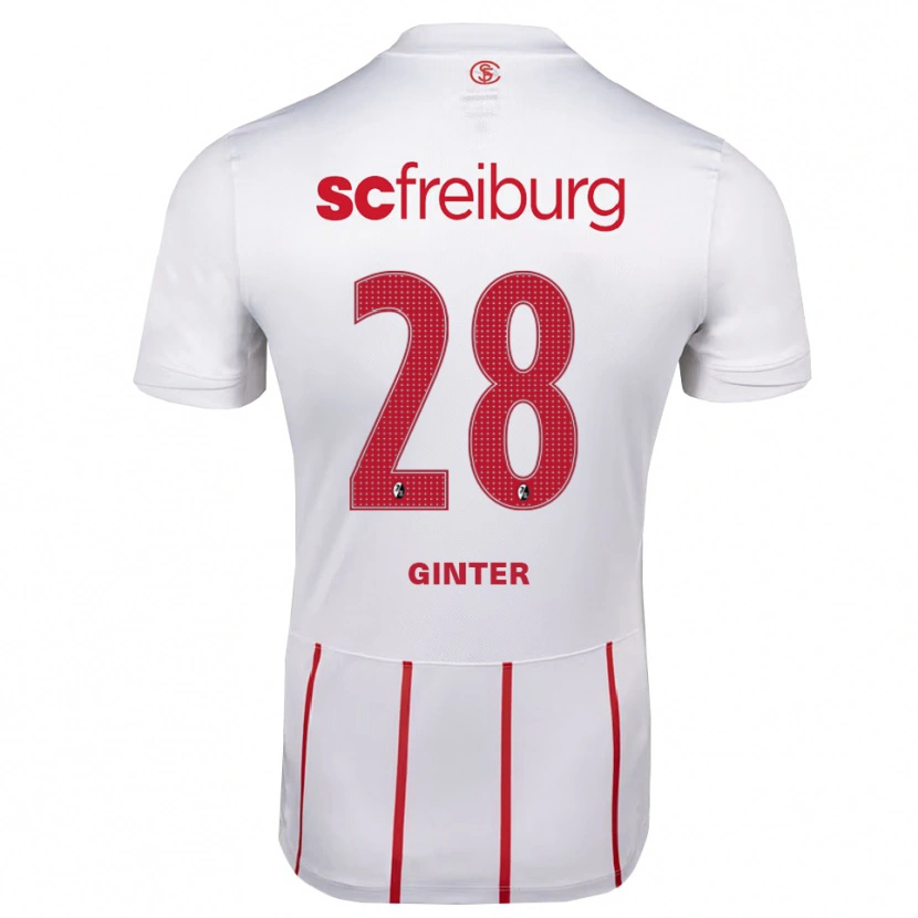 Danxen Dame Matthias Ginter #28 Hvit Rød Gul Bortetrøye Drakt Trøye 2026/27 Skjorter T-Skjorte