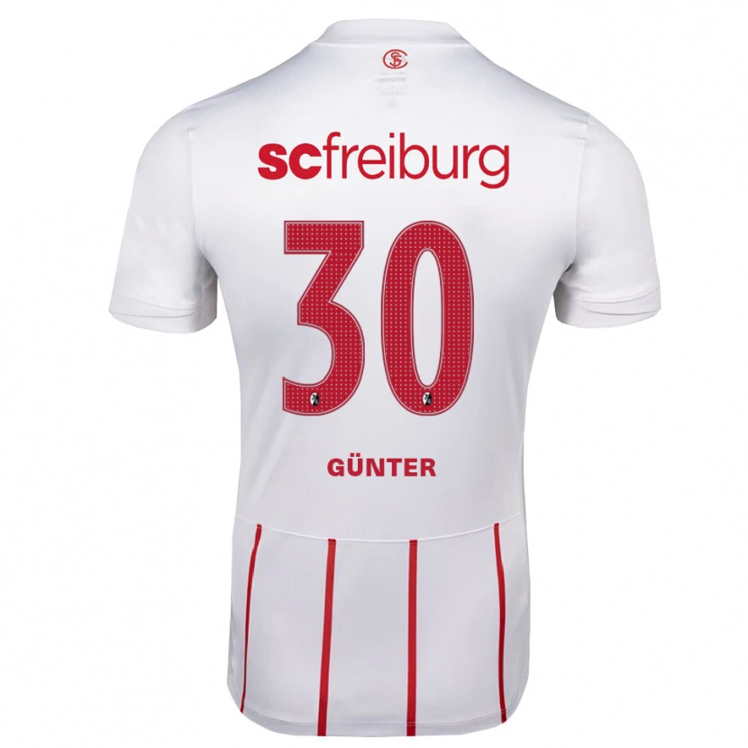 Danxen Dame Christian Günter #30 Hvit Rød Gul Bortetrøye Drakt Trøye 2026/27 Skjorter T-Skjorte