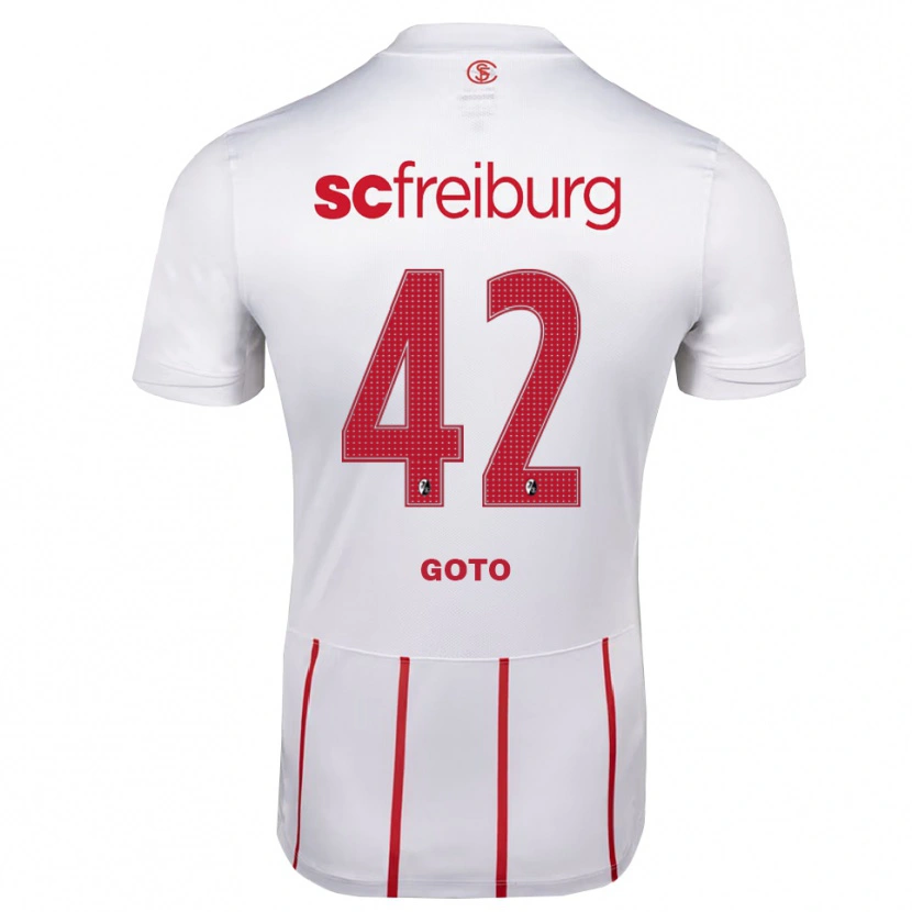 Danxen Dame Keisuke Goto #42 Hvit Rød Gul Bortetrøye Drakt Trøye 2026/27 Skjorter T-Skjorte