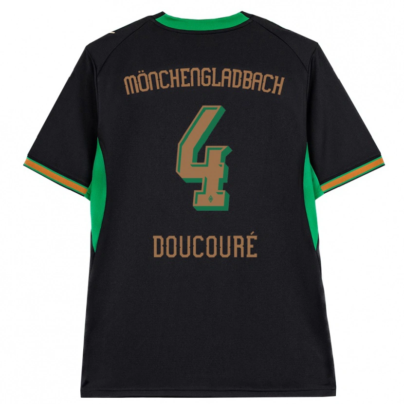 Danxen Dame Mamadou Doucoure #4 Svart Oransje Grønn Brun Bortetrøye Drakt Trøye 2026/27 Skjorter T-Skjorte