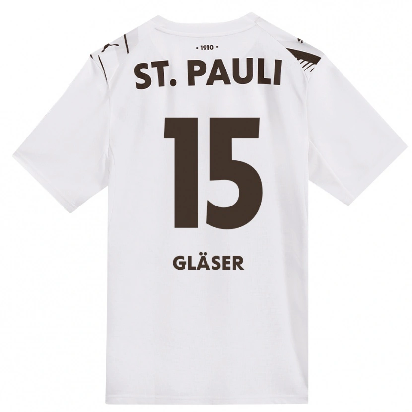 Danxen Dame Julian Gläser #15 Kaffe Hvit Rød Bortetrøye Drakt Trøye 2026/27 Skjorter T-Skjorte