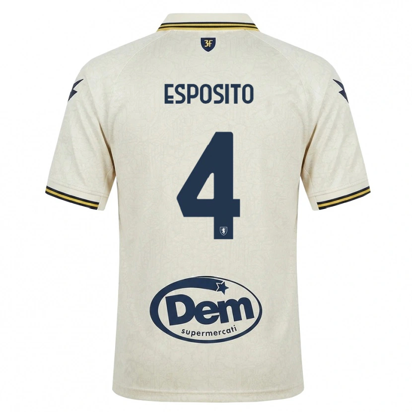 Danxen Dame Valerio Esposito #4 Oldlace Gul Svart Bortetrøye Drakt Trøye 2026/27 Skjorter T-Skjorte