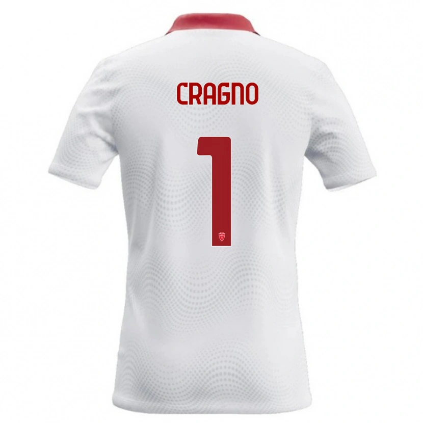Danxen Dame Alessio Cragno #1 Hvit Rød Bortetrøye Drakt Trøye 2026/27 Skjorter T-Skjorte