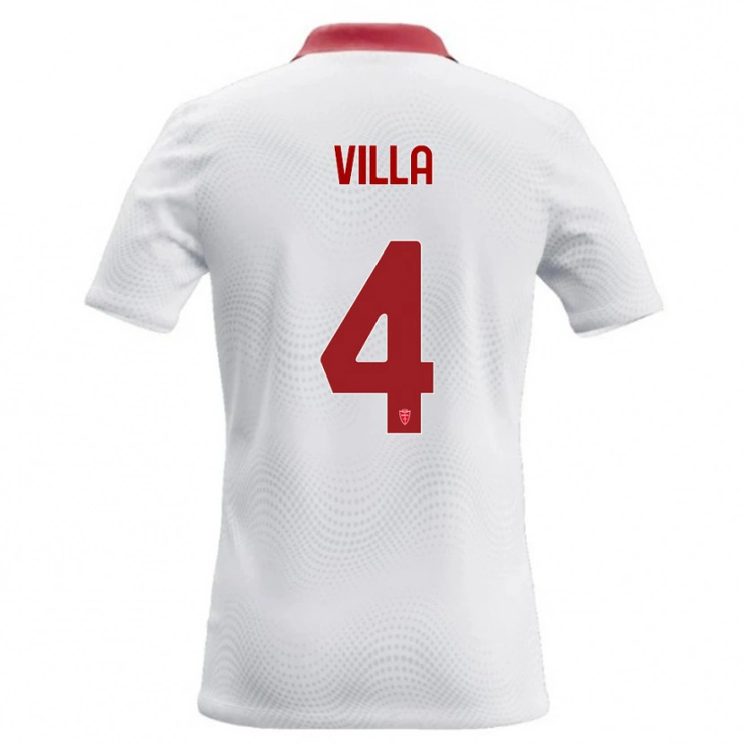 Danxen Dame Manuel Villa #4 Hvit Rød Bortetrøye Drakt Trøye 2026/27 Skjorter T-Skjorte
