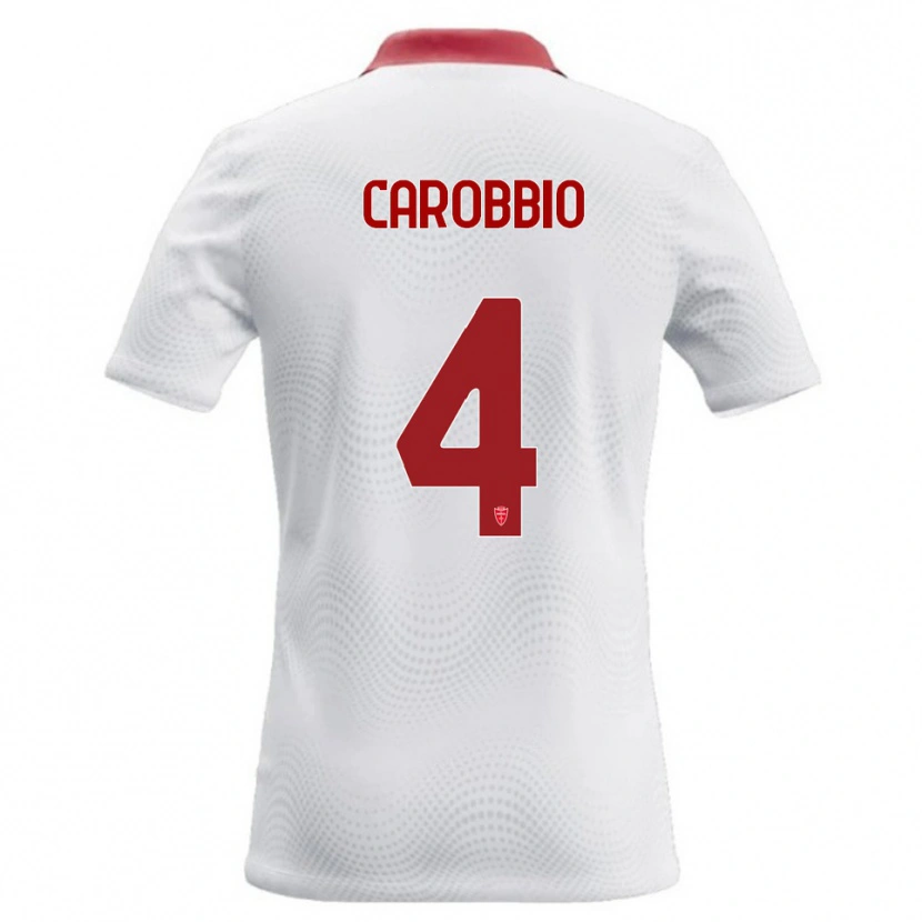 Danxen Dame Giacomo Carobbio #4 Hvit Rød Bortetrøye Drakt Trøye 2026/27 Skjorter T-Skjorte