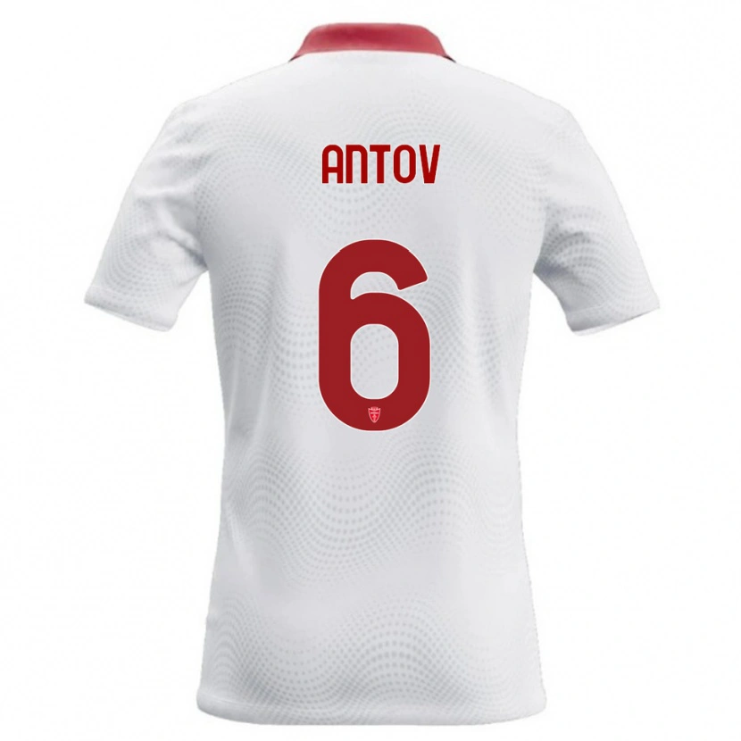Danxen Dame Valentin Antov #6 Hvit Rød Bortetrøye Drakt Trøye 2026/27 Skjorter T-Skjorte