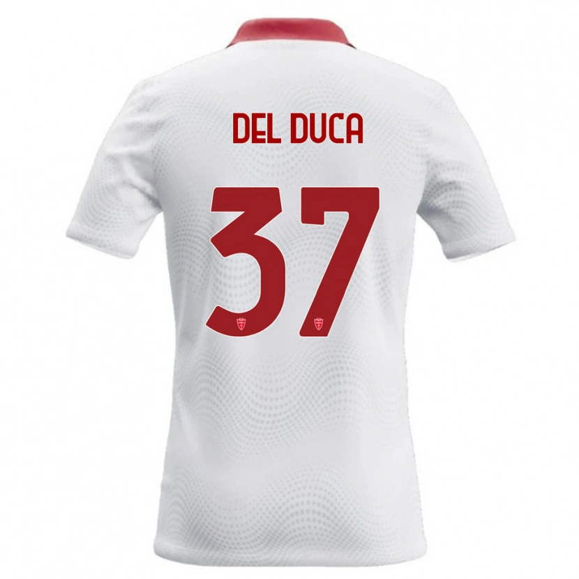 Danxen Dame Jacopo Del Duca #37 Hvit Rød Bortetrøye Drakt Trøye 2026/27 Skjorter T-Skjorte