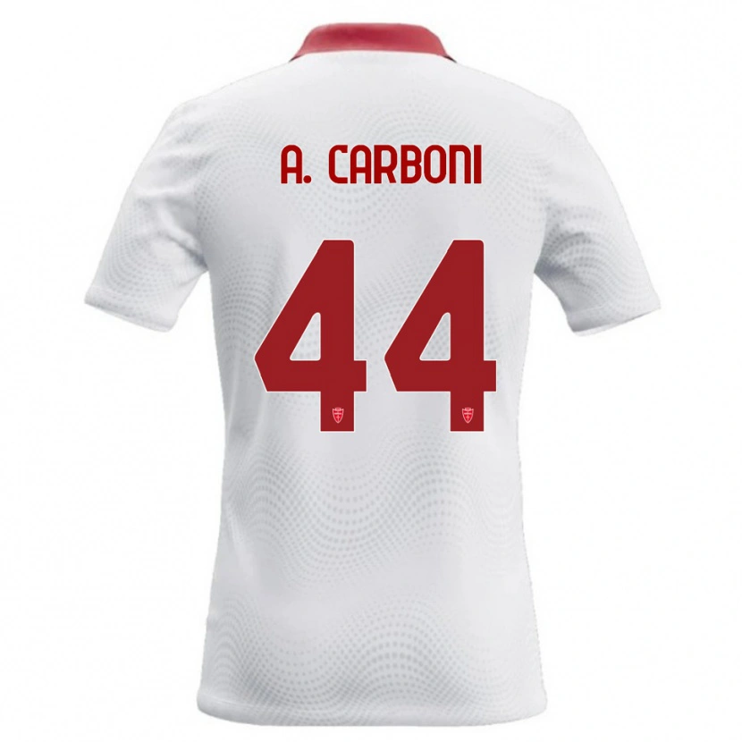 Danxen Dame Andrea Carboni #44 Hvit Rød Bortetrøye Drakt Trøye 2026/27 Skjorter T-Skjorte