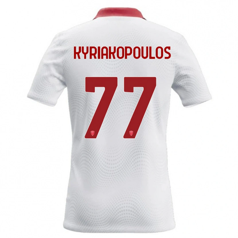 Danxen Dame Georgios Kyriakopoulos #77 Hvit Rød Bortetrøye Drakt Trøye 2026/27 Skjorter T-Skjorte