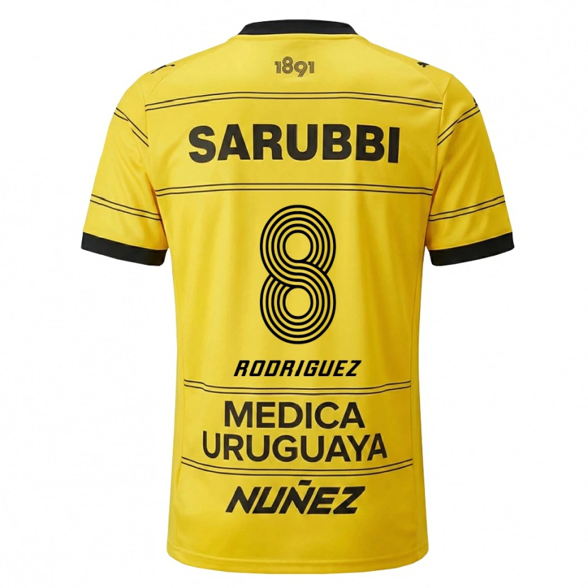 Danxen Dame Sebastián Rodríguez #8 Gul Svart Bortetrøye Drakt Trøye 2026/27 Skjorter T-Skjorte