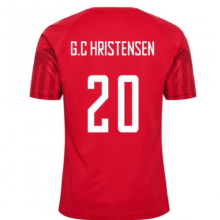 Danxen Mann Danmarks Gustav Christensen #20 Rød Hjemmetrøye Drakt Trøye 22-24 Skjorter T-skjorte