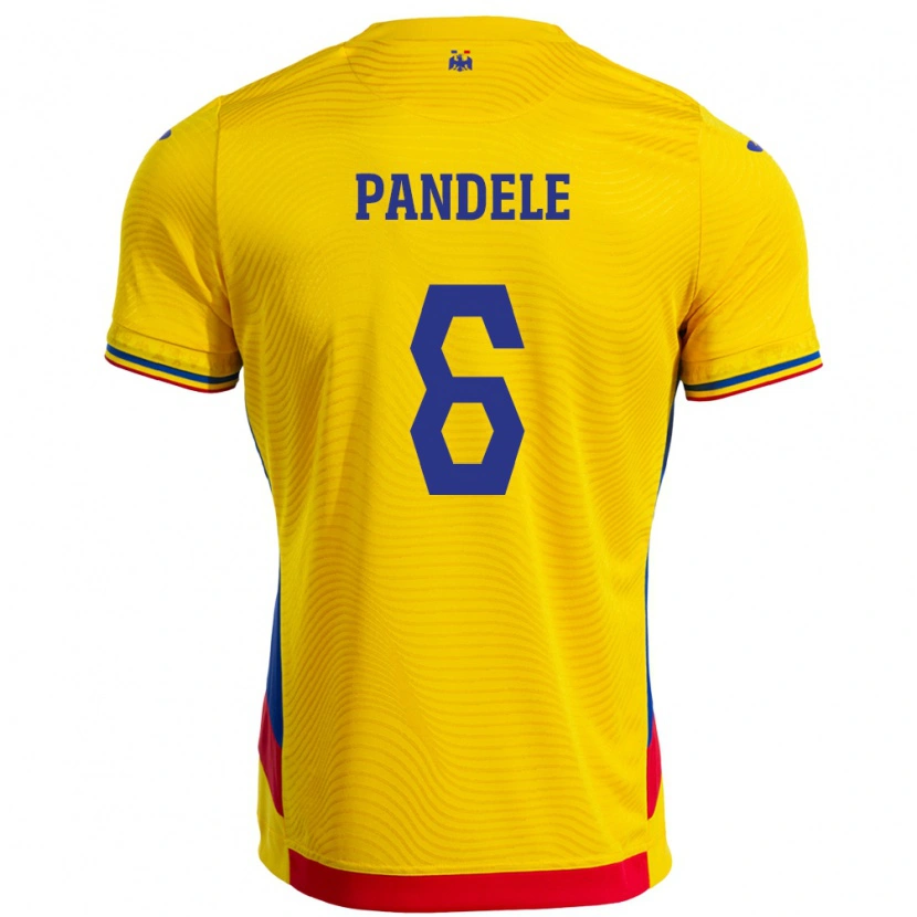 Danxen Barn Romania Andrei Pandele #6 Gul Hjemmetrøye Drakt Trøye 24-26 Skjorter T-Skjorte
