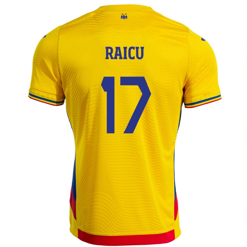Danxen Barn Romania Alin Raicu #17 Gul Hjemmetrøye Drakt Trøye 24-26 Skjorter T-Skjorte