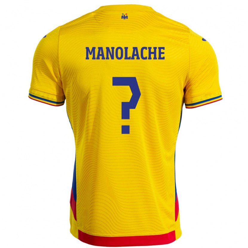 Danxen Barn Romania Luca Manolache #0 Gul Hjemmetrøye Drakt Trøye 24-26 Skjorter T-Skjorte