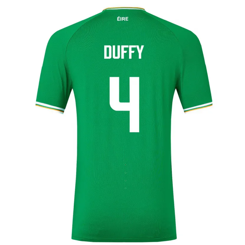 Danxen Barn Irland Shane Duffy #4 Grønn Hjemmetrøye Drakt Trøye 24-26 Skjorter T-Skjorte