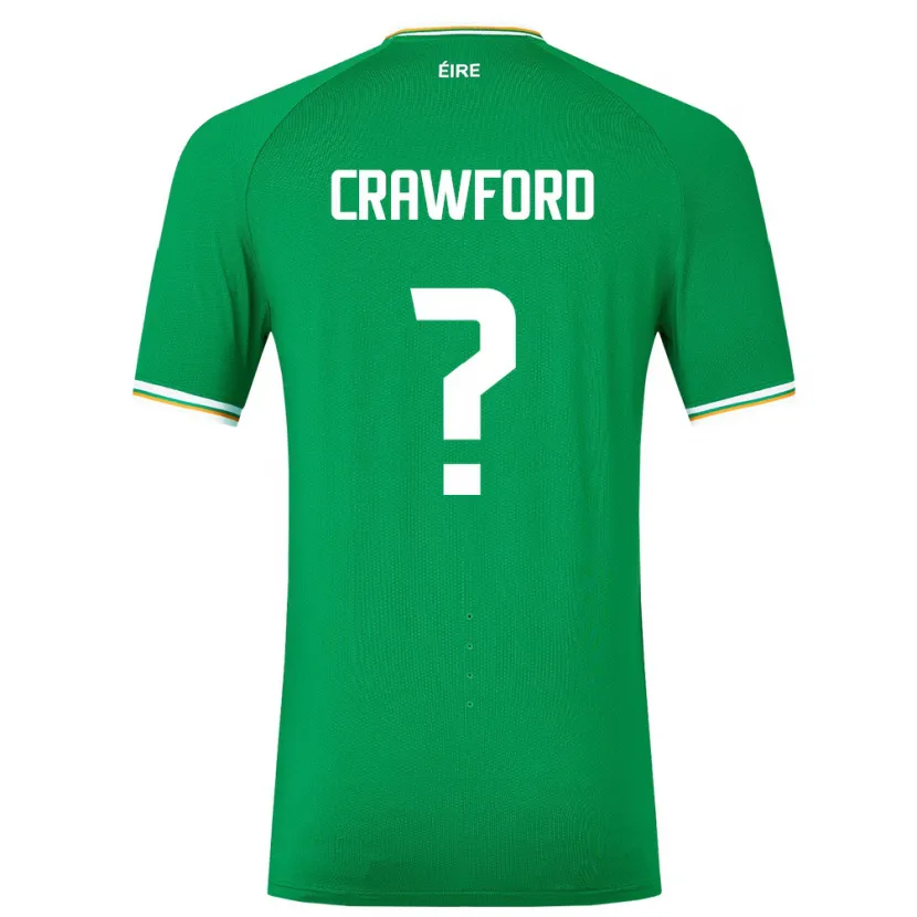 Danxen Barn Irland James Crawford #0 Grønn Hjemmetrøye Drakt Trøye 24-26 Skjorter T-Skjorte