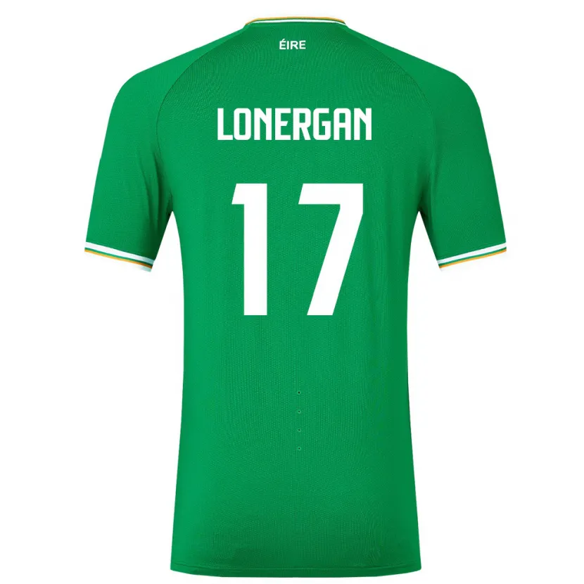 Danxen Barn Irland Tom Lonergan #17 Grønn Hjemmetrøye Drakt Trøye 24-26 Skjorter T-Skjorte