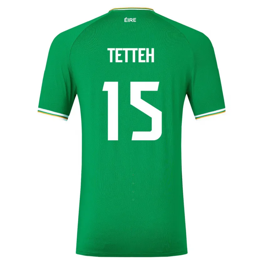 Danxen Barn Irland Gideon Tetteh #15 Grønn Hjemmetrøye Drakt Trøye 24-26 Skjorter T-Skjorte