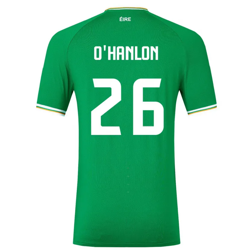 Danxen Barn Irland Tara O'hanlon #26 Grønn Hjemmetrøye Drakt Trøye 24-26 Skjorter T-Skjorte