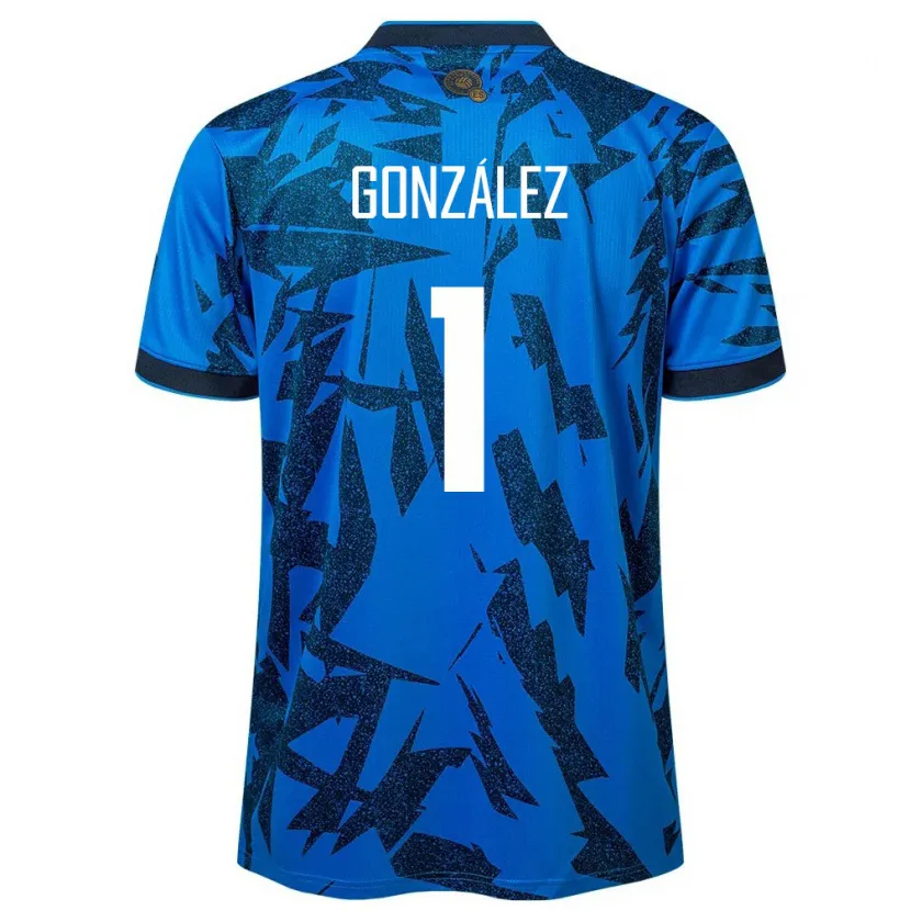 Danxen Barn El Salvador Mario González #1 Blå Hjemmetrøye Drakt Trøye 24-26 Skjorter T-Skjorte