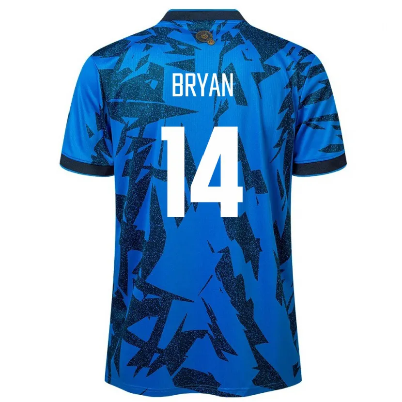 Danxen Barn El Salvador Bryan Vásquez #14 Blå Hjemmetrøye Drakt Trøye 24-26 Skjorter T-Skjorte