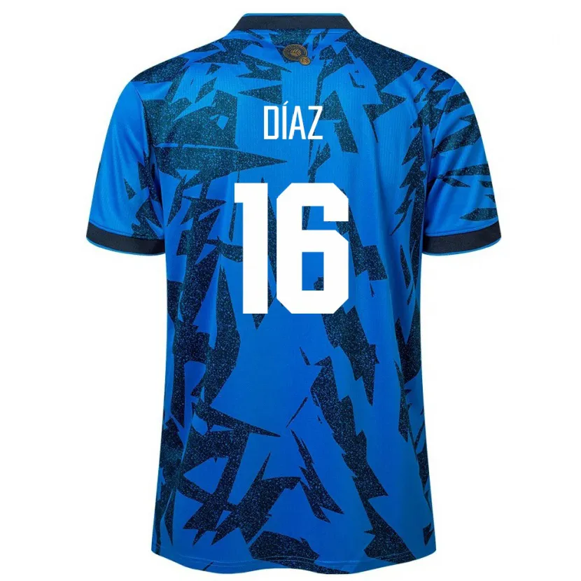 Danxen Barn El Salvador Wilber Díaz #16 Blå Hjemmetrøye Drakt Trøye 24-26 Skjorter T-Skjorte