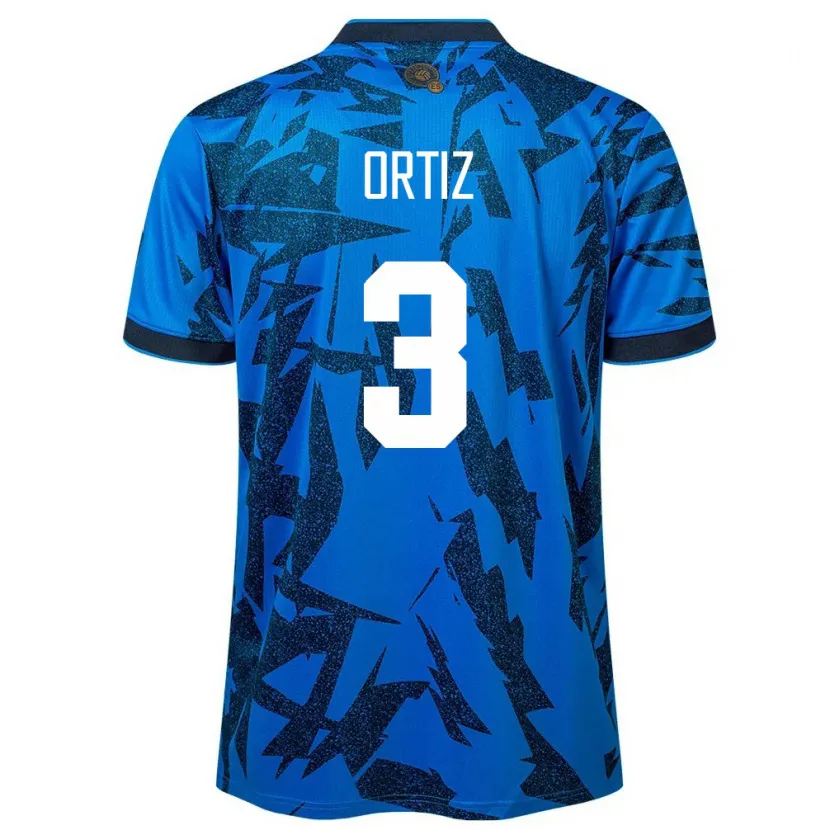 Danxen Barn El Salvador Priscila Ortiz #3 Blå Hjemmetrøye Drakt Trøye 24-26 Skjorter T-Skjorte