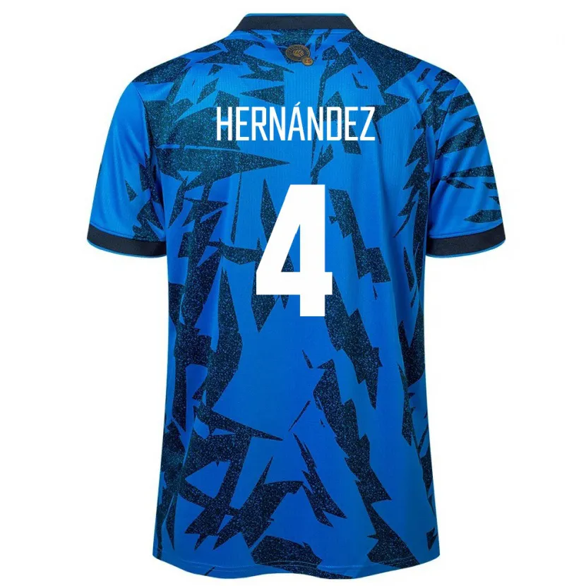 Danxen Barn El Salvador Elaily Hernández #4 Blå Hjemmetrøye Drakt Trøye 24-26 Skjorter T-Skjorte