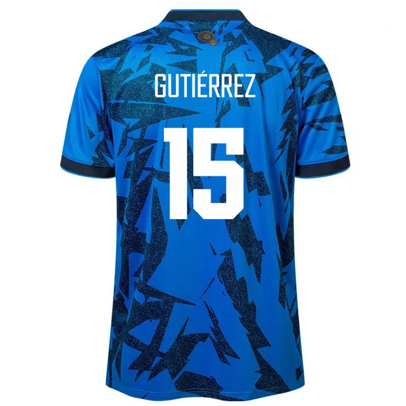 Danxen Barn El Salvador Danya Gutiérrez #15 Blå Hjemmetrøye Drakt Trøye 24-26 Skjorter T-Skjorte