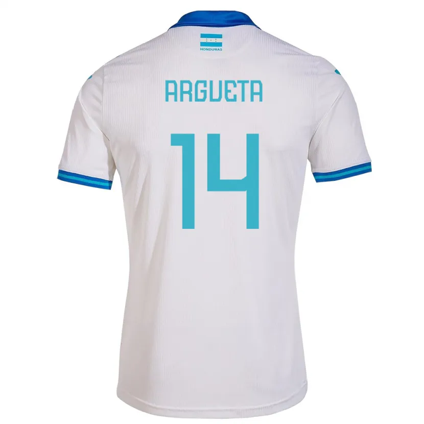 Danxen Barn Honduras Carlos Argueta #14 Hvit Hjemmetrøye Drakt Trøye 24-26 Skjorter T-Skjorte
