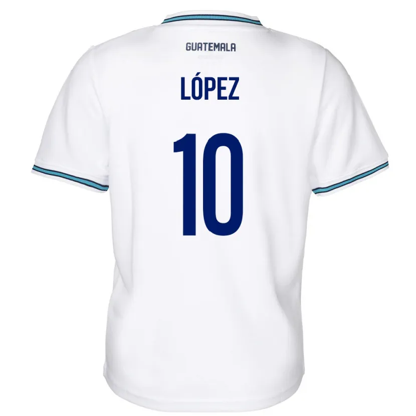 Danxen Barn Guatemala Antonio López #10 Hvit Hjemmetrøye Drakt Trøye 24-26 Skjorter T-Skjorte