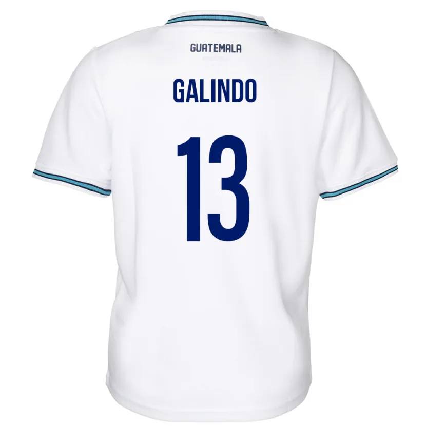 Danxen Barn Guatemala Alejandro Galindo #13 Hvit Hjemmetrøye Drakt Trøye 24-26 Skjorter T-Skjorte