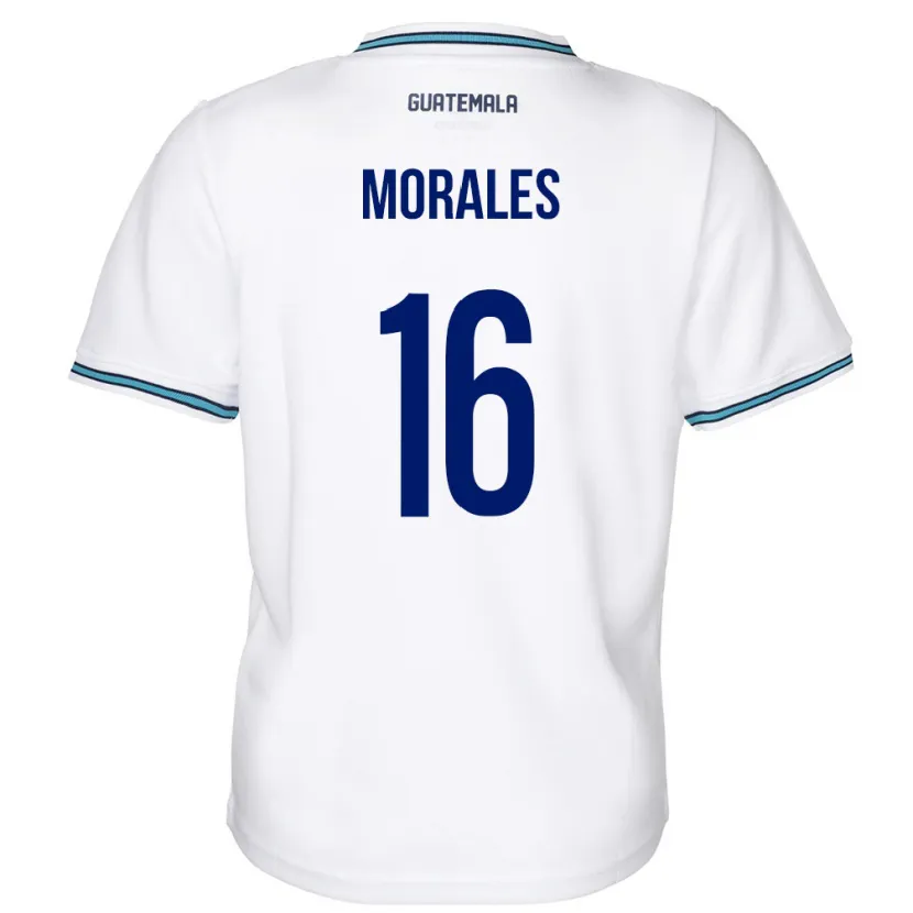 Danxen Barn Guatemala José Morales #16 Hvit Hjemmetrøye Drakt Trøye 24-26 Skjorter T-Skjorte