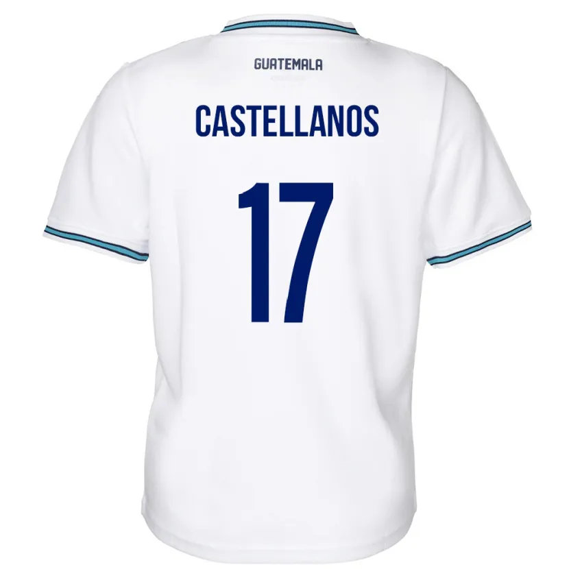 Danxen Barn Guatemala Óscar Castellanos #17 Hvit Hjemmetrøye Drakt Trøye 24-26 Skjorter T-Skjorte
