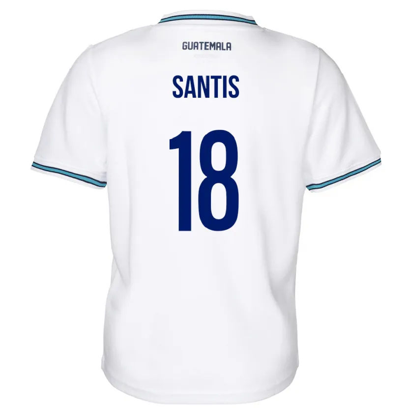 Danxen Barn Guatemala Óscar Santis #18 Hvit Hjemmetrøye Drakt Trøye 24-26 Skjorter T-Skjorte