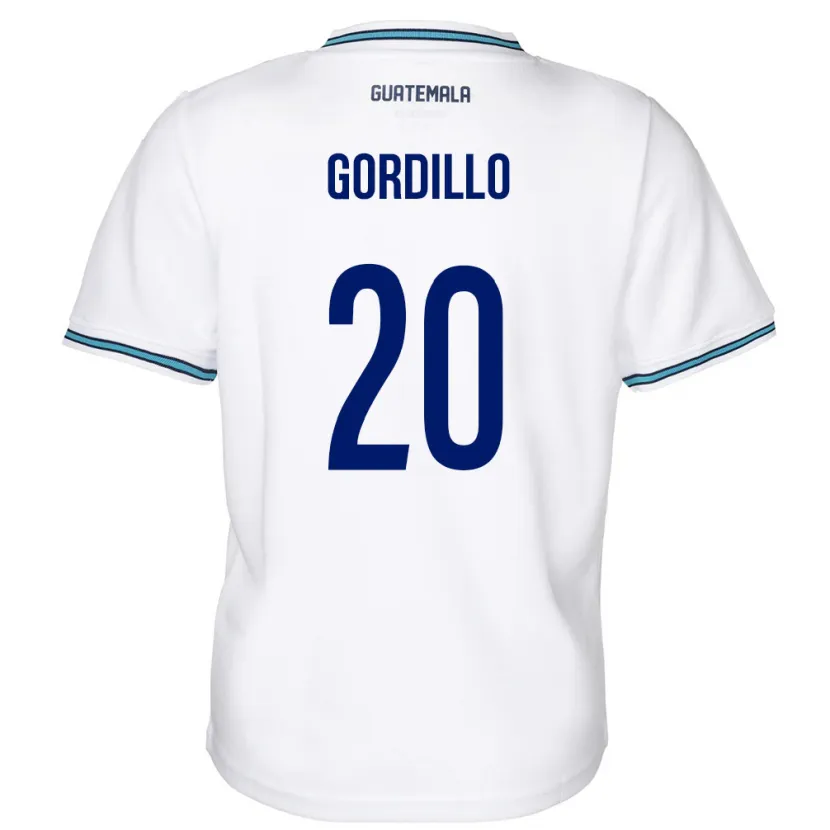 Danxen Barn Guatemala Gerardo Gordillo #20 Hvit Hjemmetrøye Drakt Trøye 24-26 Skjorter T-Skjorte