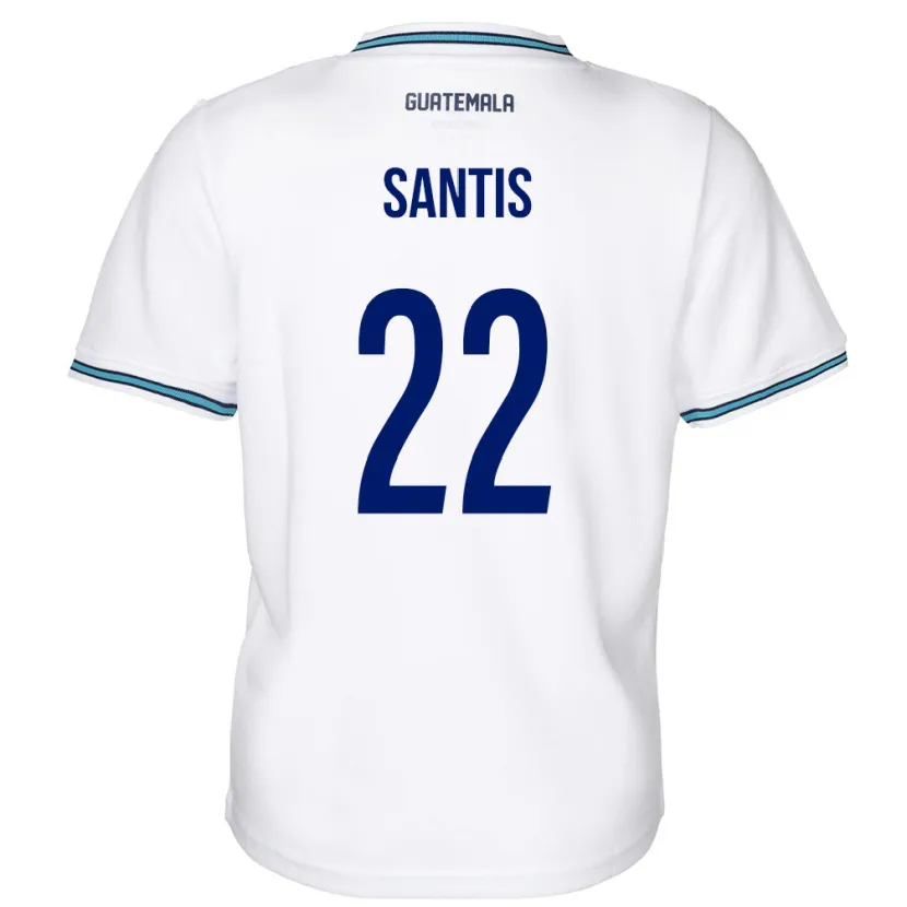 Danxen Barn Guatemala Diego Santis #22 Hvit Hjemmetrøye Drakt Trøye 24-26 Skjorter T-Skjorte