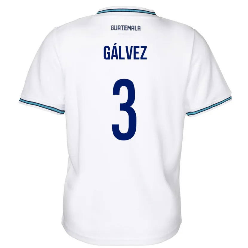 Danxen Barn Guatemala Fredy Gálvez #3 Hvit Hjemmetrøye Drakt Trøye 24-26 Skjorter T-Skjorte