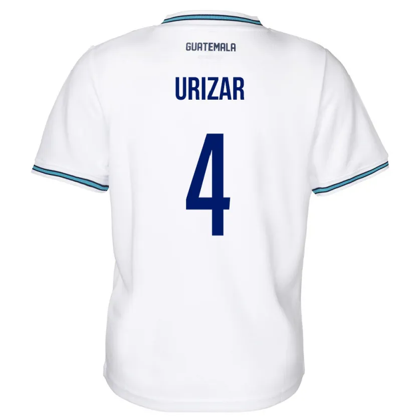 Danxen Barn Guatemala Jeshua Urizar #4 Hvit Hjemmetrøye Drakt Trøye 24-26 Skjorter T-Skjorte