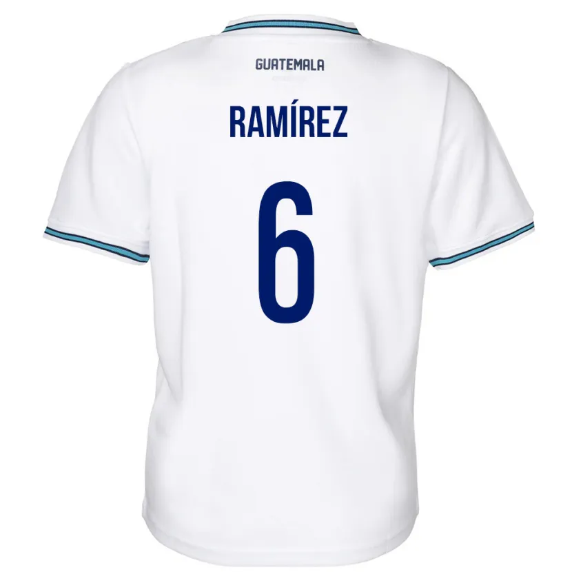 Danxen Barn Guatemala Kevin Ramírez #6 Hvit Hjemmetrøye Drakt Trøye 24-26 Skjorter T-Skjorte