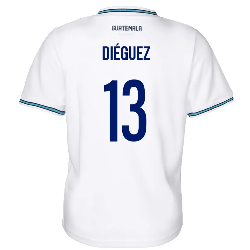 Danxen Barn Guatemala Jonathan Diéguez #13 Hvit Hjemmetrøye Drakt Trøye 24-26 Skjorter T-Skjorte