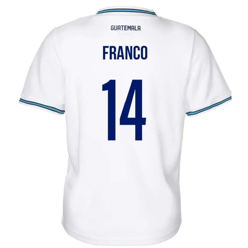 Danxen Barn Guatemala Jonathan Franco #14 Hvit Hjemmetrøye Drakt Trøye 24-26 Skjorter T-Skjorte