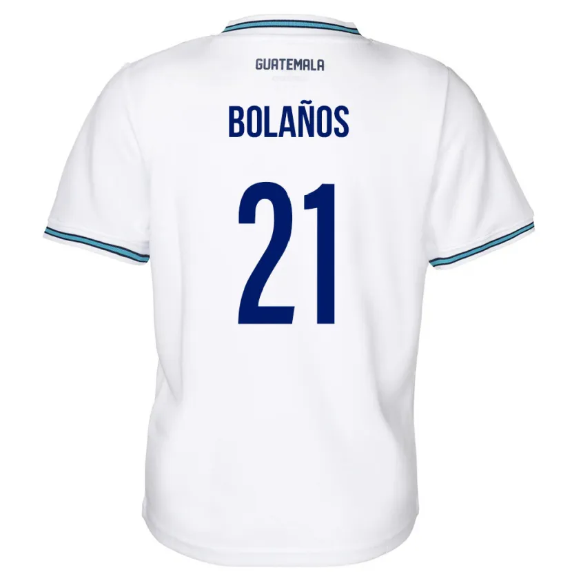 Danxen Barn Guatemala Diego Bolaños #21 Hvit Hjemmetrøye Drakt Trøye 24-26 Skjorter T-Skjorte