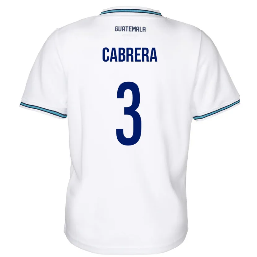 Danxen Barn Guatemala Gabriel Cabrera #3 Hvit Hjemmetrøye Drakt Trøye 24-26 Skjorter T-Skjorte
