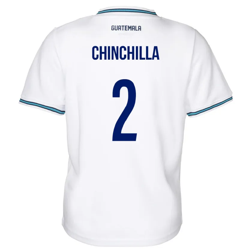 Danxen Barn Guatemala Nicolás Chinchilla #2 Hvit Hjemmetrøye Drakt Trøye 24-26 Skjorter T-Skjorte