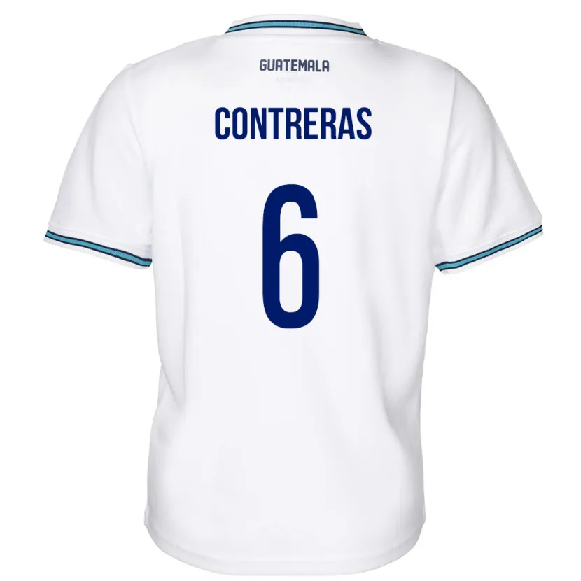 Danxen Barn Guatemala María Contreras #6 Hvit Hjemmetrøye Drakt Trøye 24-26 Skjorter T-Skjorte