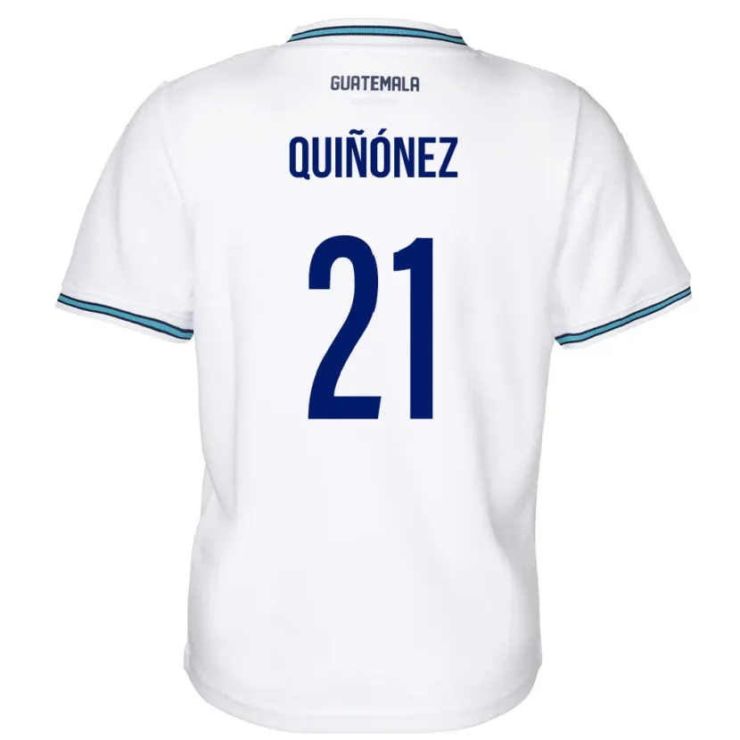 Danxen Barn Guatemala Andrea Quiñónez #21 Hvit Hjemmetrøye Drakt Trøye 24-26 Skjorter T-Skjorte
