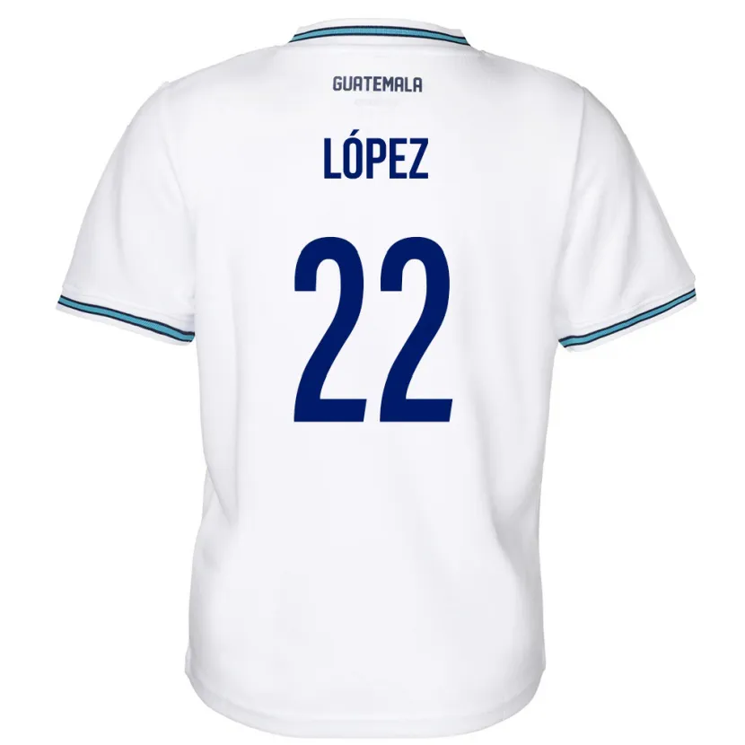 Danxen Barn Guatemala Whitney López #22 Hvit Hjemmetrøye Drakt Trøye 24-26 Skjorter T-Skjorte